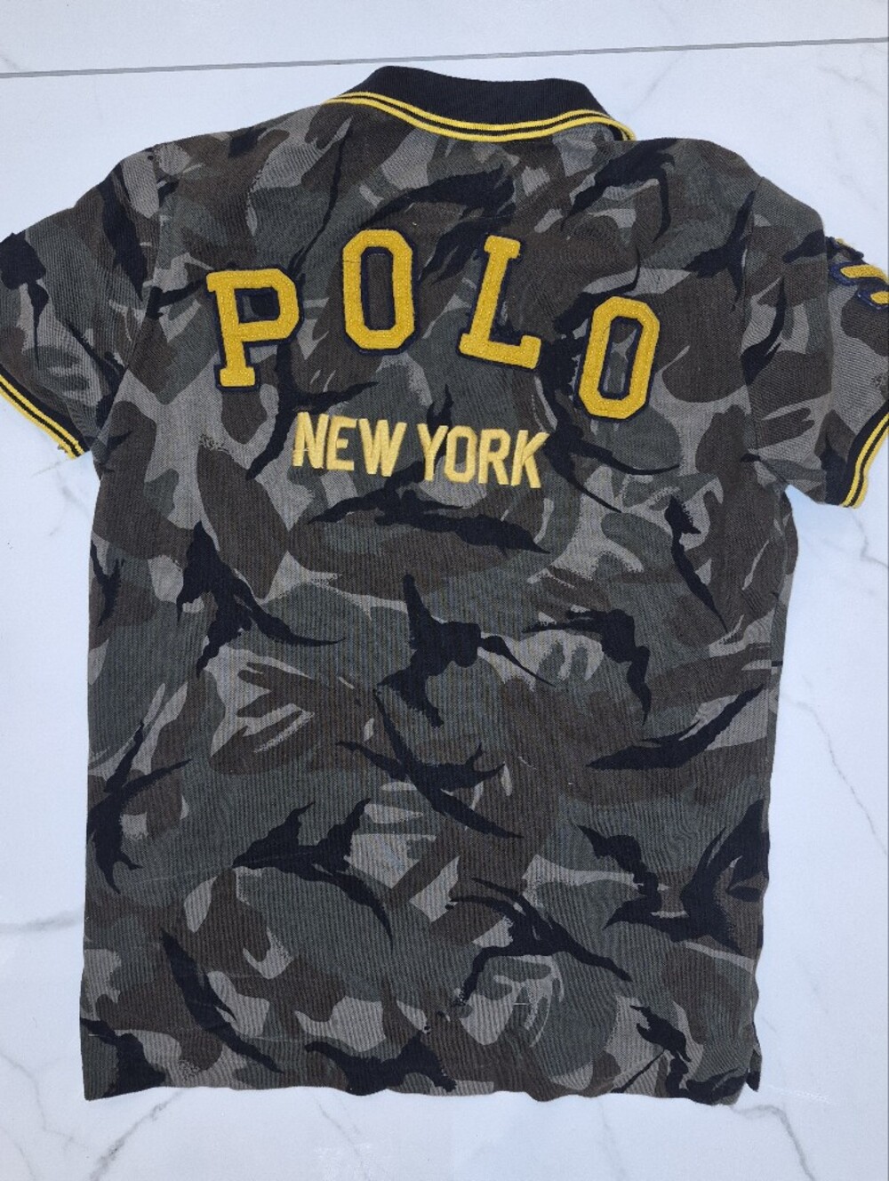 Polo Ralph Lauren Mens Camo Polo with Yellow Logo VERY RARE